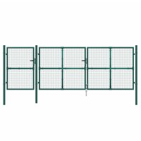 Tuinpoort 400x175 cm gaas en gegalvaniseerd staal groen