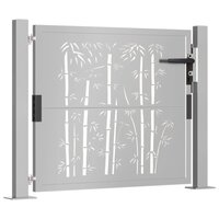 Poort met bamboe-ontwerp 105x105 cm cortenstaal