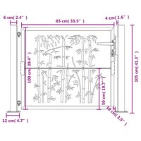 Poort met bamboe-ontwerp 105x105 cm cortenstaal
