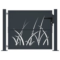 Poort met grasontwerp 105x80 cm staal antracietkleurig