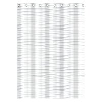 Douchegordijn met golf 200x180x0,2 cm wit