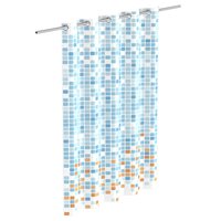 Douchegordijn met moza&iuml;ek 200x180x0,2 cm blauw en oranje