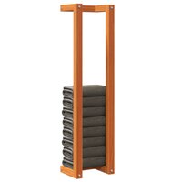 Handdoekenrek 23x18x90 cm massief grenenhout wasbruin