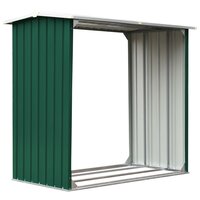 Haardhoutschuur 172x91x154 cm gegalvaniseerd staal groen