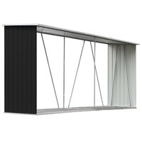 Haardhoutschuur 330x84x152 cm gegalvaniseerd staal antraciet