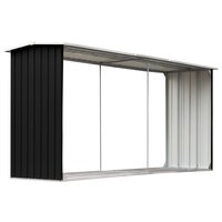 Haardhoutschuur 330x92x153 cm gegalvaniseerd staal antraciet