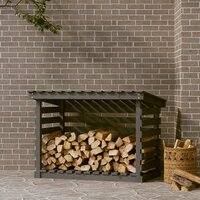 Haardhoutrek 108x73x79 cm massief grenenhout grijs