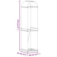 Haardhoutopslag 40x45x170 cm gegalvaniseerd staal lichtbruin