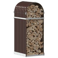 Haardhoutopslag 40x45x100 cm gegalvaniseerd staal bruin