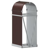 Haardhoutopslag 40x45x100 cm gegalvaniseerd staal bruin