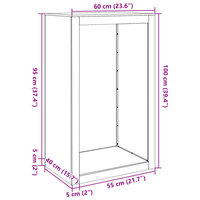 Haardhoutrek 60x40x100 cm staal groen