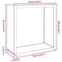 Haardhoutrek 100x40x100 cm staal wit