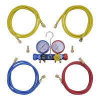 Vacu&uuml;mpomp 1-traps met 4-voudige manometerset