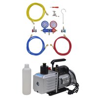 Vacu&uuml;mpomp 100 L/min met 2-voudige manometerset