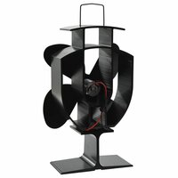 Kachelventilator met 4 vinnen zwart