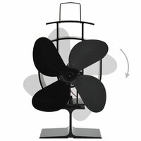 Kachelventilator met 4 vinnen zwart
