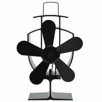 Kachelventilator met 5 vinnen zwart