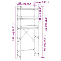 Wasmachinerek 67x25x163 cm bewerkt hout bruin eikenkleur