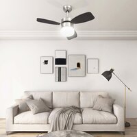 Plafondventilator met lamp afstandsbediening 76 cm donkerbruin