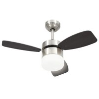 Plafondventilator met lamp afstandsbediening 76 cm donkerbruin