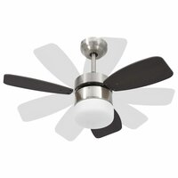 Plafondventilator met lamp afstandsbediening 76 cm donkerbruin