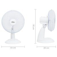 Tafelventilator 3 snelheden 40 W 30 cm wit