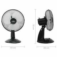 Tafelventilator 3 snelheden 40 W 30 cm zwart