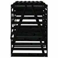 Containerberging dubbel massief grenenhout zwart