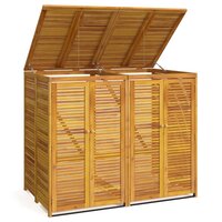Afvalbakberging dubbel 140x89x117 cm massief acaciahout