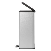 Pedaalemmer Deco rechthoekig 65 L zilverkleurig