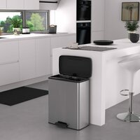 Pedaalemmer Deco rechthoekig 65 L zilverkleurig