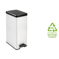 Pedaalemmer Deco smal 40 L zilverkleurig