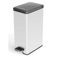 Pedaalemmer Deco smal 40 L zilverkleurig