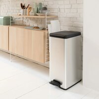 Pedaalemmer Deco smal 40 L zilverkleurig