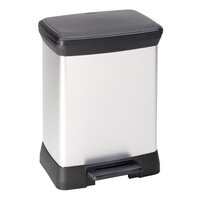 Pedaalemmer Deco rechthoekig 30 L zilverkleurig