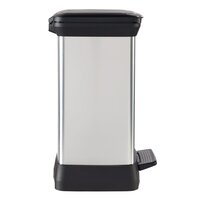 Pedaalemmer Deco rechthoekig 30 L zilverkleurig