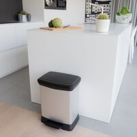 Pedaalemmer Deco rechthoekig 30 L zilverkleurig
