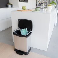 Pedaalemmer Deco rechthoekig 30 L zilverkleurig