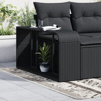 Opbergschappen 2 st poly rattan zwart