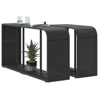 Opbergschappen 2 st poly rattan zwart
