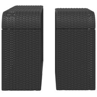 Opbergschappen 2 st poly rattan zwart