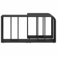 Opbergschappen 2 st poly rattan zwart