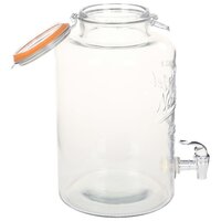Waterdispenser XXL met kraan 8 L glas transparant