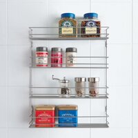 Kruidenrek wandmontage 4-laags Pepito zilverkleurig