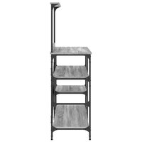Bakkersrek 90x40x132 cm bewerkt hout en metaal grijs sonoma