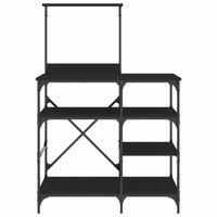 Bakkersrek 90x40x132 cm bewerkt hout en metaal zwart