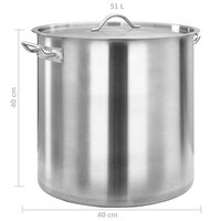 Kookpan 50 L 40x40 cm roestvrij staal