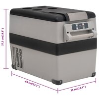 Koelbox met handvat 35 L PP &amp; PE zwart en wit