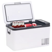 Koelbox met handvat 18 L PP &amp; PE zwart en wit