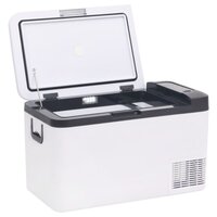 Koelbox met handvat 18 L PP &amp; PE zwart en wit